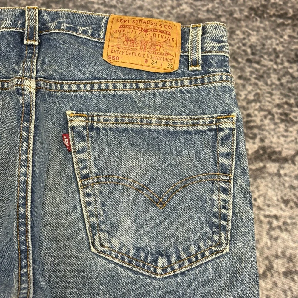 Vintage 90s Levi's 550 Jeans Relaxed Fit Mens 34x31 Blue Straight Leg Denim